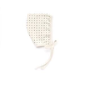 Briar BÉBÉ PETITE DOT BANDIT BONNET Size 12-24 Months White Black